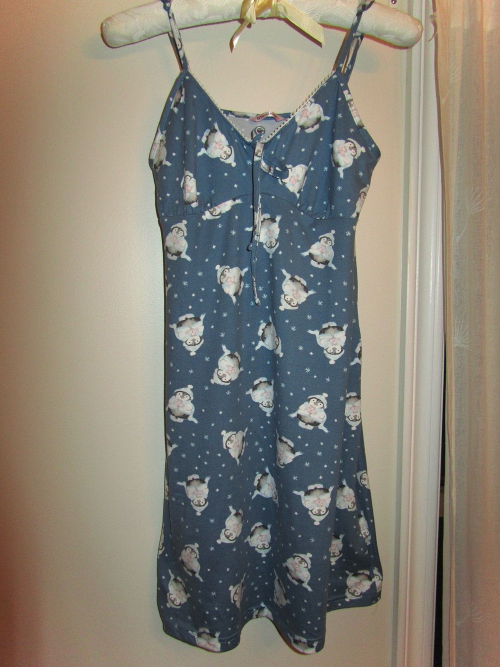 NWOT La Vie En Rose Blue Printed Chemise Slip